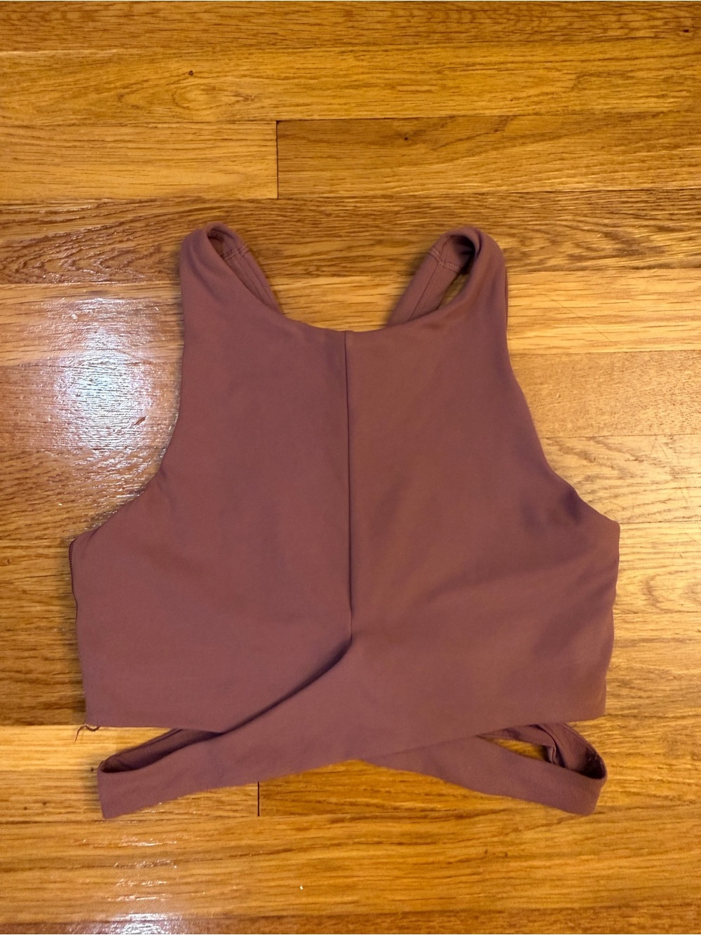 Athleta Conscious Cut Out Crop Top Bra in Mauve Red - Size Small - Picture 5 of 5